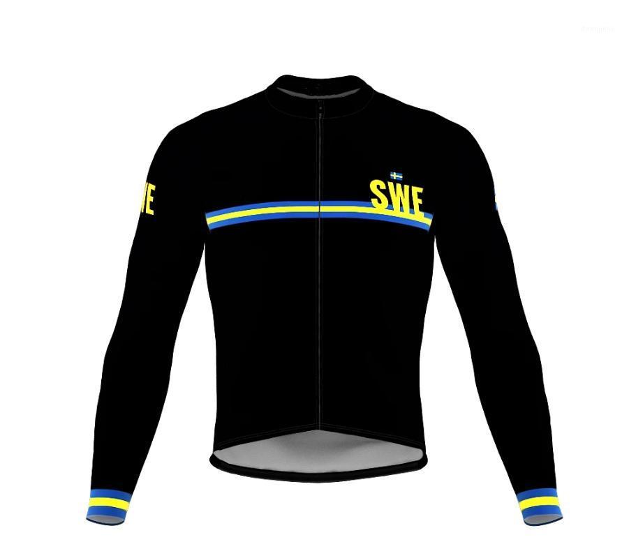 

Sweden Team Winter Thermal Fleece Cycling Jersey long sleeve Ropa ciclismo hombre Bicycle Wear Bike Clothing maillot Ciclism1, Black