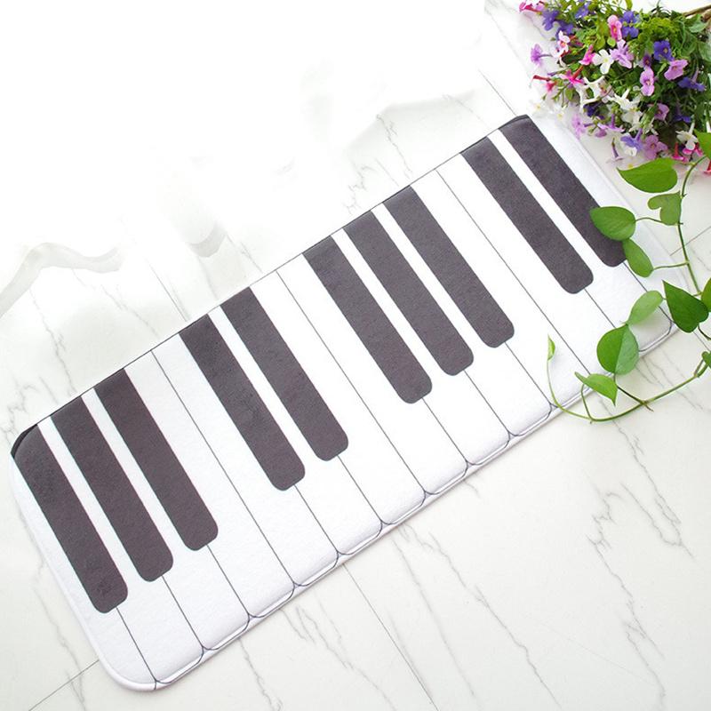 

New Piano Keys Printed Creative Cartoon Mat Long Absorbent Non-slip Kitchen Bathroom Carpet Bedroom Living Room Rug Doormat