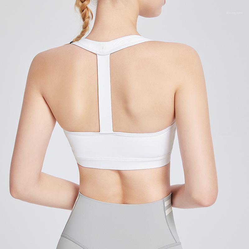 

Nylon Fabric Breathable Ladies Yoga Top Bra Solid Sexy Sportswear Shockproof Outdoor Sports Running Quick-drying Fitness Vest1, Black