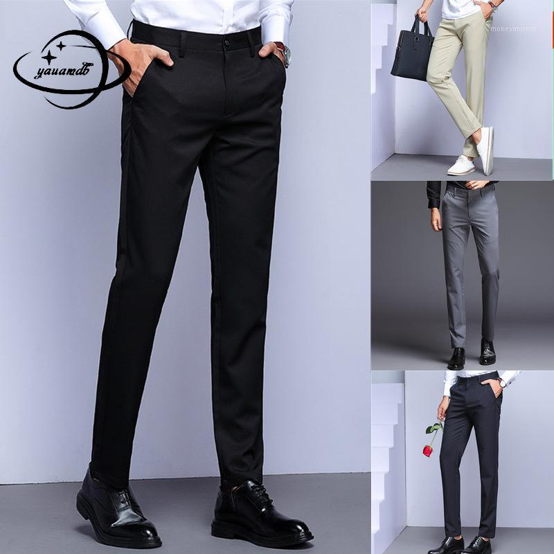 

size 29- mens suit pants summer autumn spring winter male trousers clothing Business Elasticity man dress pants clothes c801, Khaki