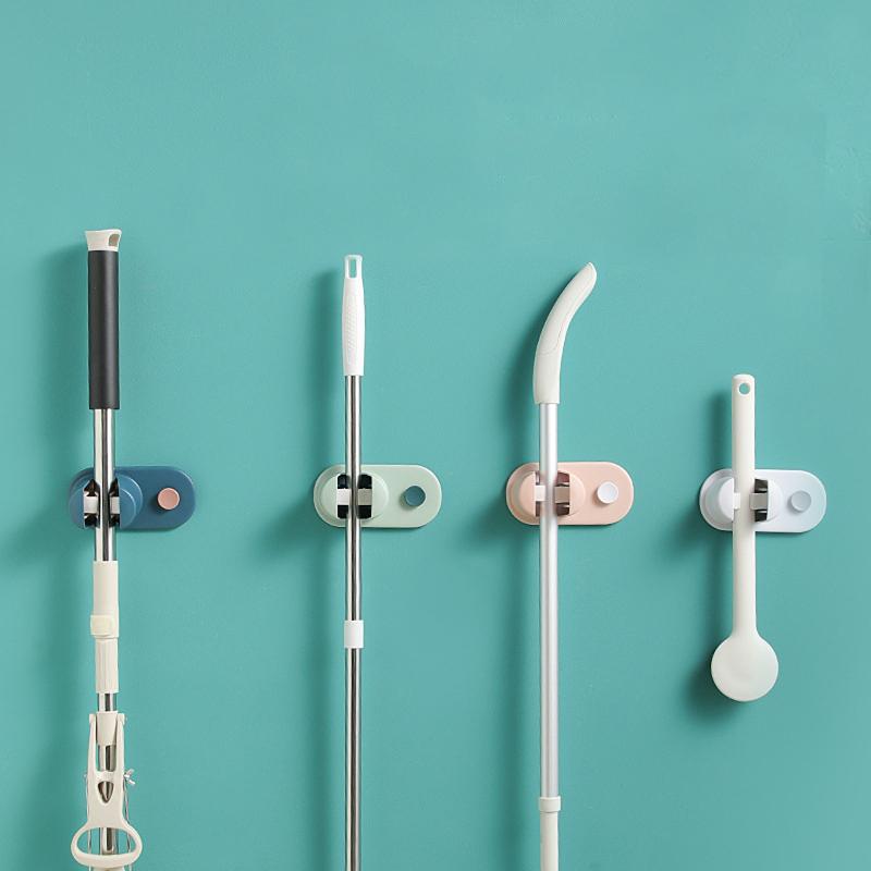 

Non-porous Mop Hook Household Wall-mounted Mop Clip Storage Rack Brush Broom Hanger Hook Kitchen bathroom Strong
