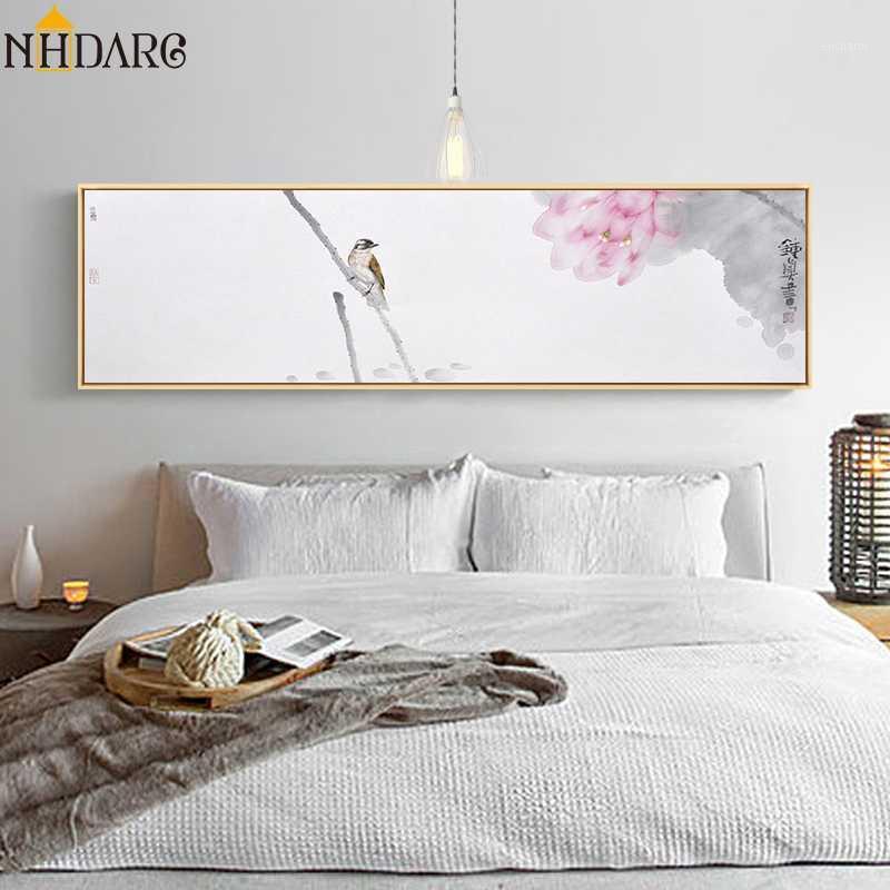 

New Chinese Style Bedroom Decoration Watercolor Bird Flower Canvas Print Painting Poster Art Wall Picture Living Room Home Decor1