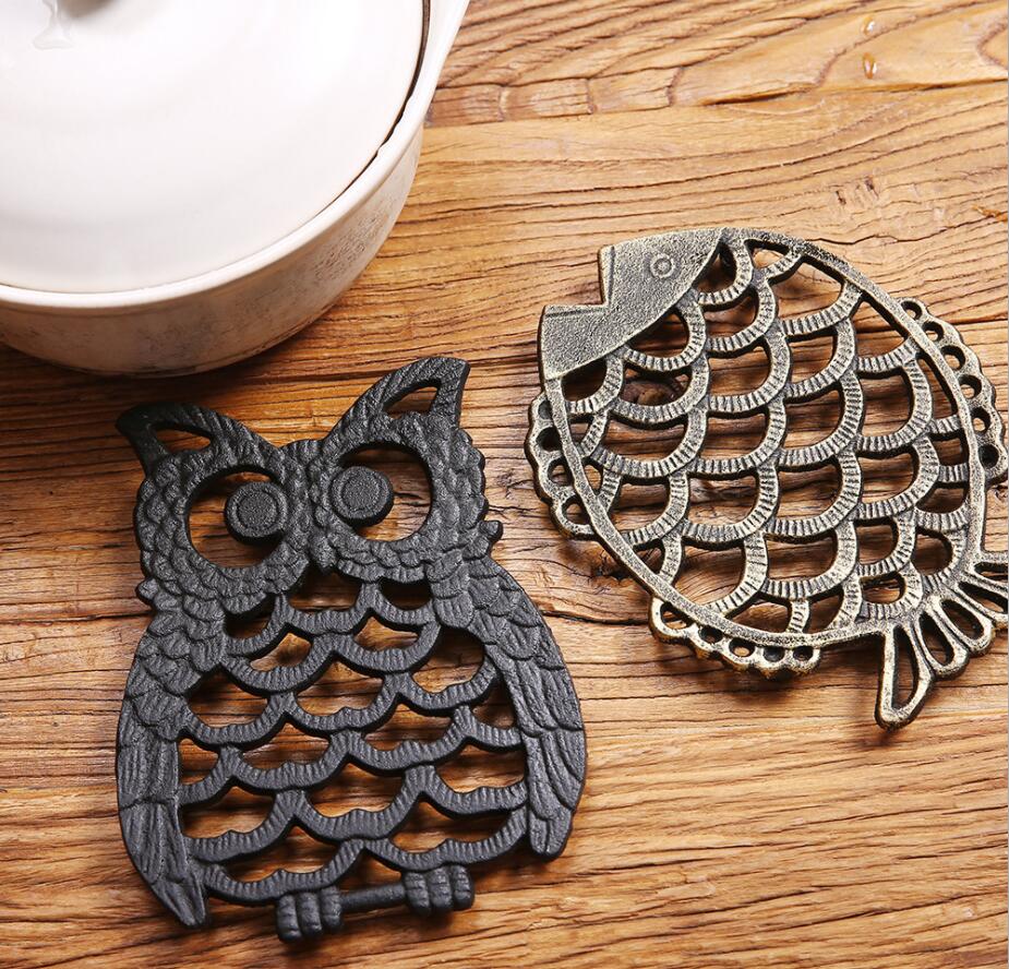 Iron owl insulation pads cast meal pot cup bowl plate pad anti scalding high temperature resistant Mats-image-634439008
