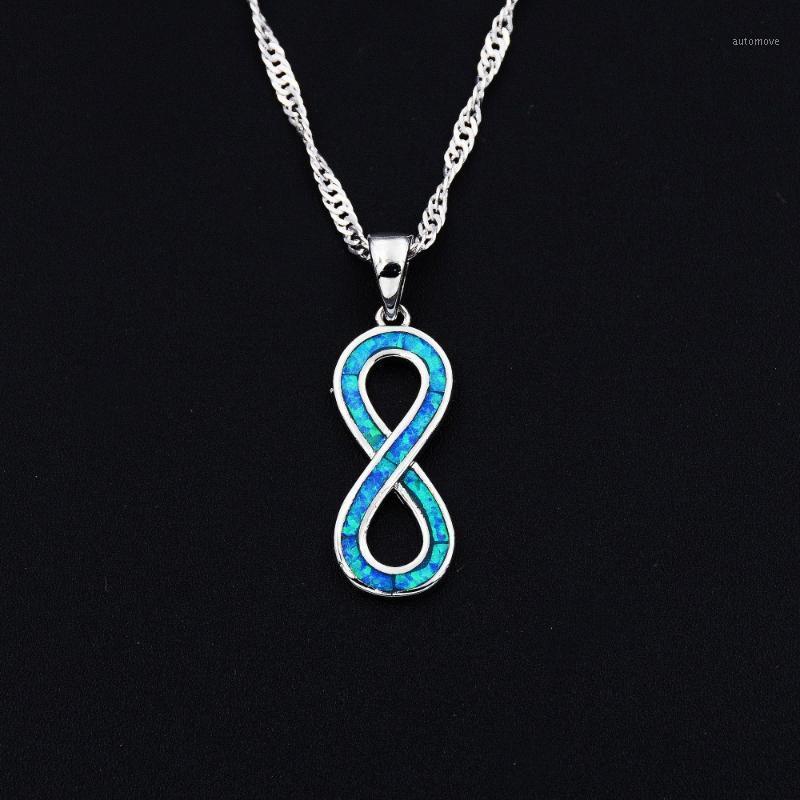 

Infinity Design Blue Fire Opal Pendant Necklace for Gift1