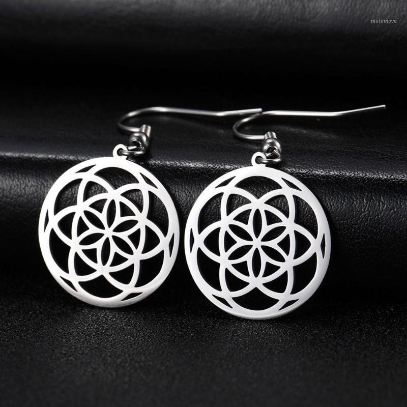 

Skyrim Viking Flower of Life Amulet Drop Earrings Stainless Steel Talisman Love Dangle Earring Jewelry Gift for Women Girls1