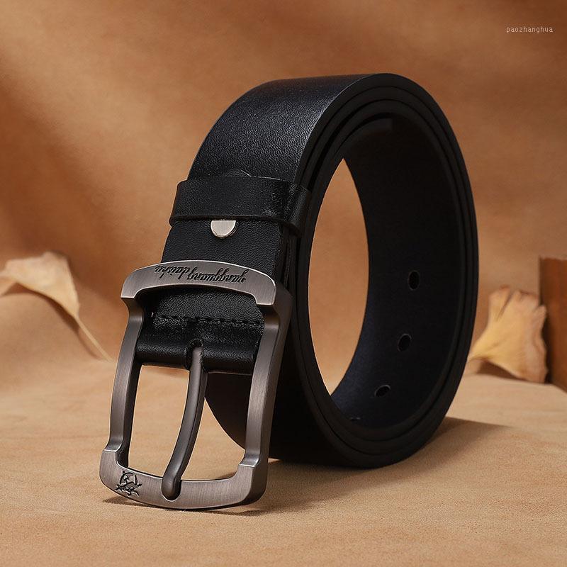 

Belts High Quality Men's Fashion Casual Genuine Leather Stainless Steel Buckle All-match High-End Belt, Black;brown