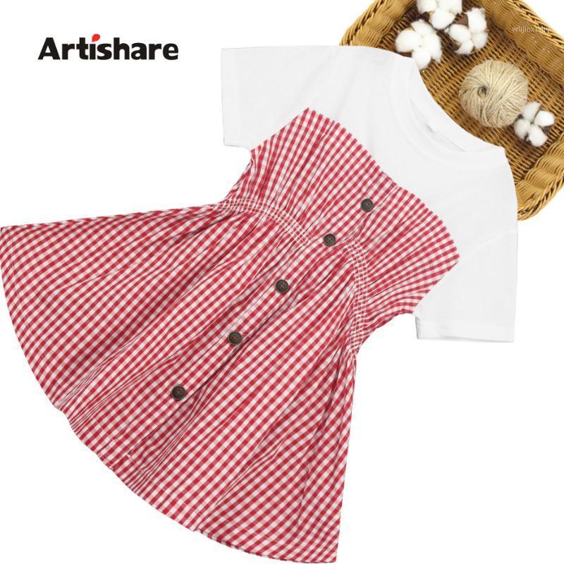 

Girl Summer Dresses Plaid Girls Party Dress Patchwork Kid Dress Casual Children's Costumes For Girls 6 8 10 12 141, As picture