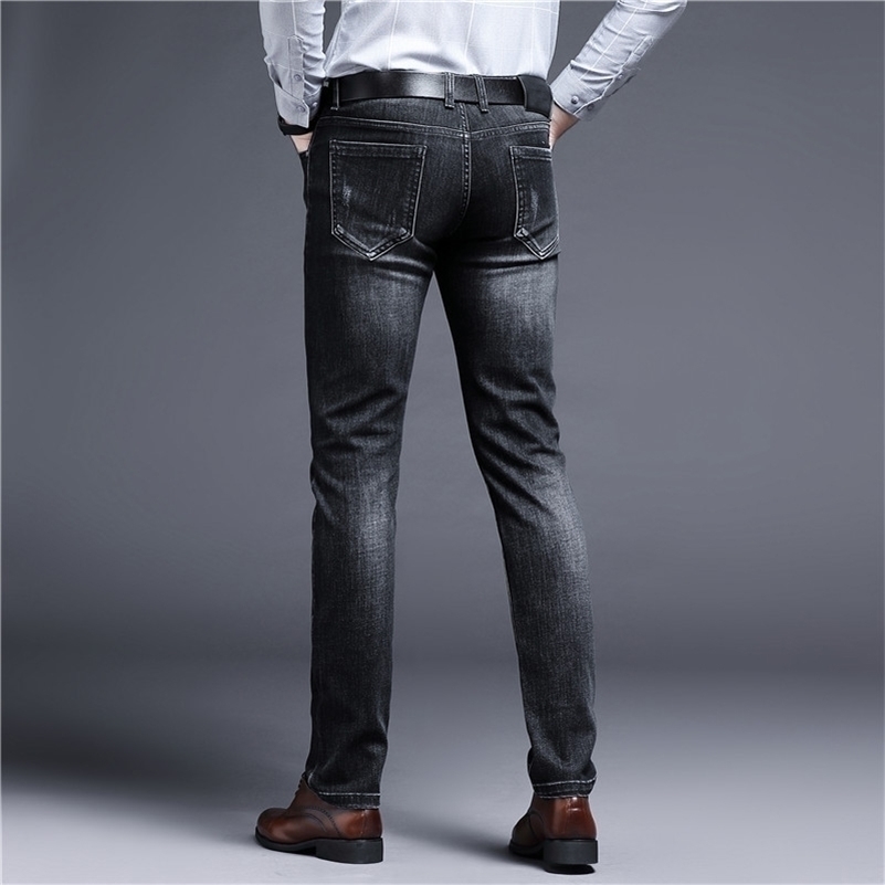 

Jeans Men Fashion Slim Fit Men's Denim Pants Casual Mens Jeans Homme Trousers Skinny Jeans Men Straight black blue Denim Pants 201111