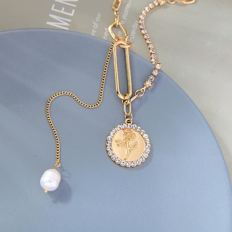 

Chain Female Niche Design Flower Pendant Simple Temperament Pearl Sweater Chain High Neck Accessories Hip Hop Clavicle