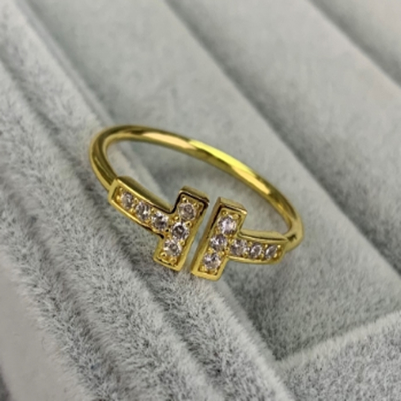

Brand 925S sterling silver fashion double T letter index finger ring simple ins tide open net red personality cold wind ring female
