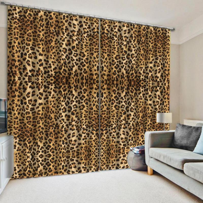 

Modern Home Decoration Living Room Curtains 3D Window Curtain Animal leopard print print Luxury Blackout For, As pic
