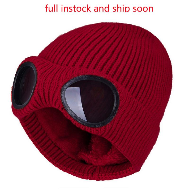 

Winter Warm Knit Hats 2020 New Fashion Unisex Adult Windproof Ski Caps with Removable Glasses Thicken Sports Multi-function Caps, Black