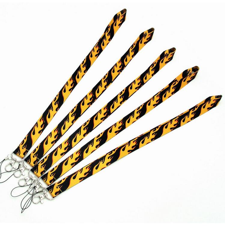 

Caroon Lanyard Cool Fire Print Lanyards Strap Phone Holder Neck Straps Hang Ropes Fashion Keys Accessory