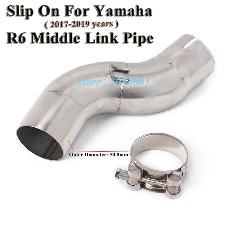 

Slip On For R6 YZF-R6 2020 2020 Motorcycle Exhaust Muffler Escape Modified Stainless Steel Connect Middle Link Pipe