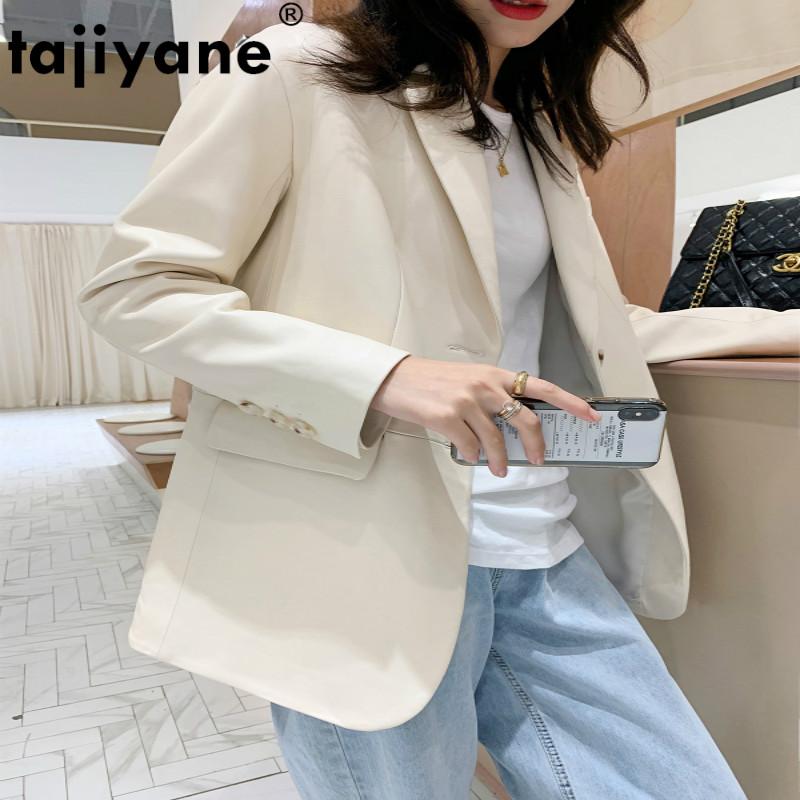 

Tajiyane Real Genuine Leather Jacket Female Clothes Women' Coats Spring Sheepskin Coat Women' Leather Jacket 2020 P2006 WPY467, Ivory white