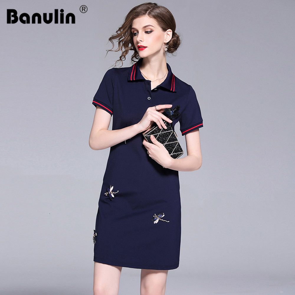 

2021 Merchall New Fashion Runway Short Sleeve t Shirt European Style Emboridery Butterflies Beading Mini Tshirt Dkw0, Blue