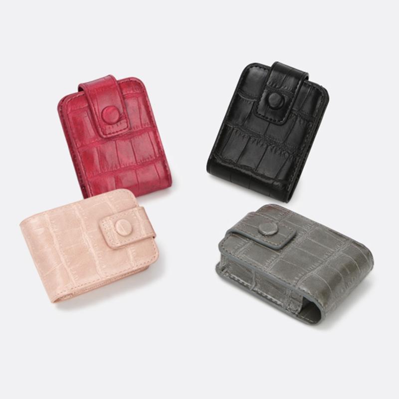 

Lipstick Cosmetic Bag with Mirror Makeup Bag Travel Pouch Organizer PU Leather Portable Small Storage Beauty Case1, Red