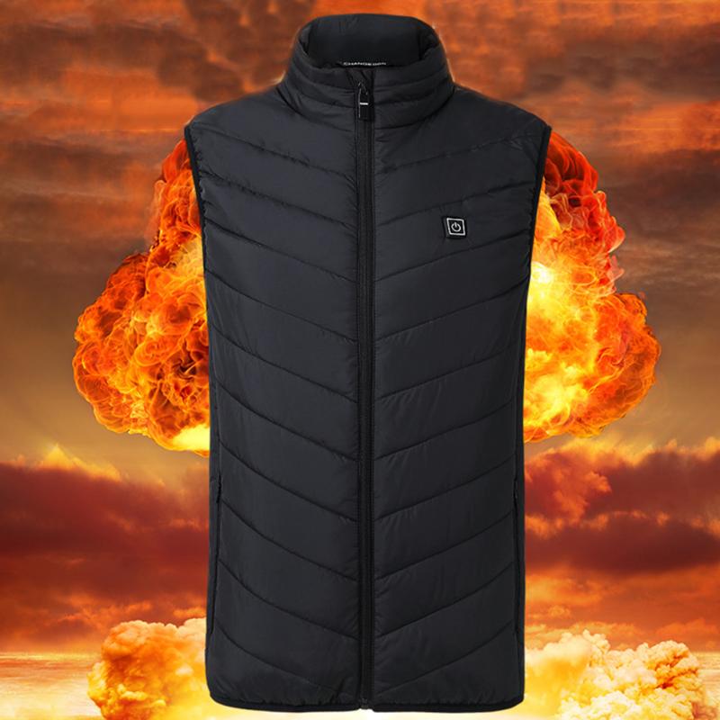 

Electric Heated Vest Jacket USB Chargeable Warm Up Heating Pad Body Warmer Multi-purpose Outdoor Winter Clothing For Ski Cycling, Blue