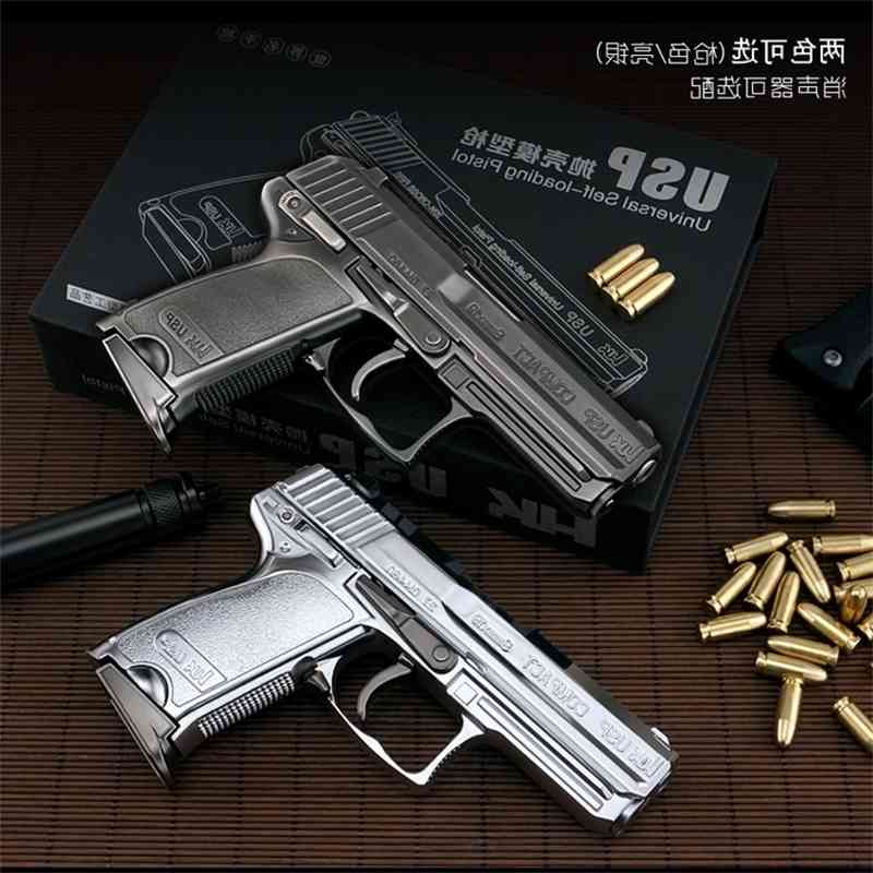 691: 2.05 metal USP children's simulation toy hand grabs the golden gun model boy's disassembly and throwing shell can not be fired-image-747578048
