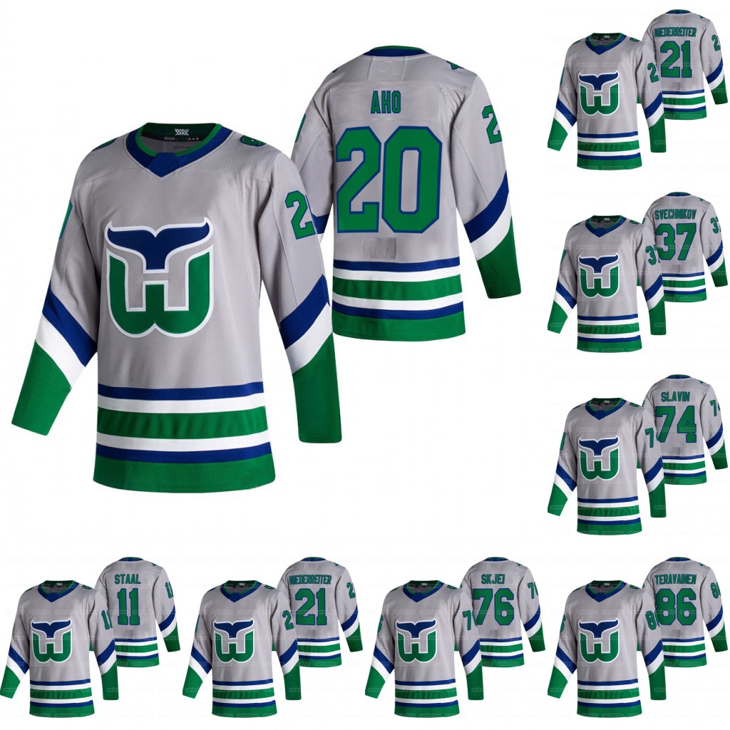 

Carolina Hurricanes 2021 Reverse Retro Jersey Sebastian Aho Andrei Svechnikov Dougie Hamilton Jaccob Slavin Martinook Brett Pesce Maenalanen, Golden edition black men