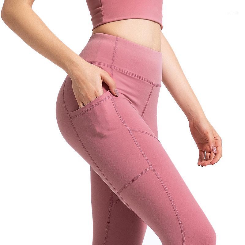 

2020 Spring and Summer Popular Style Stitching Pocket Yoga Pants Female Hip Sports Running Fitness Trousers Legging Pants Woman1, Black