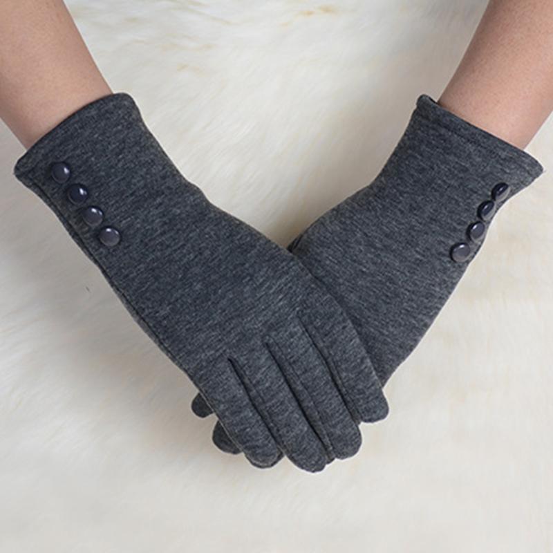 

Fashion Gloves 2020 Womens Winter 4 Buttons Screen Gloves Driving Full Finger Warm Female Mittens Cashmere