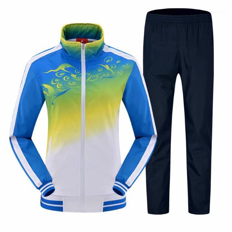 

Sportswear Suit Women Windproof Team Sportsuit 3D Pattern Training Game Tracksuit Classic Badminton Jogging Sport Set Female1, Blue