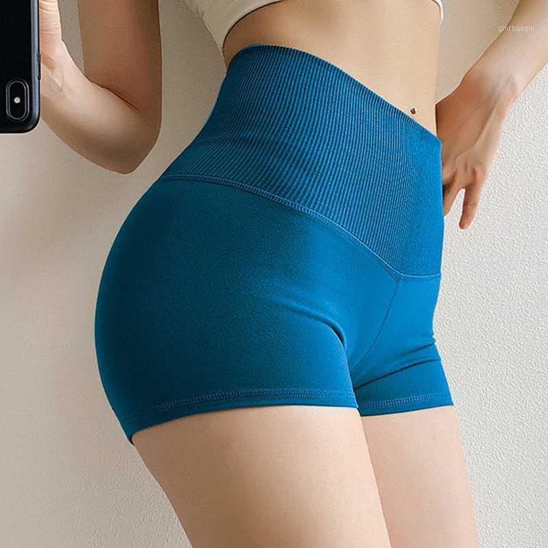

High waist comfortable tight fitness pants quick-drying running yoga shorts sports stretch hip bottoming hot pants women1, Black