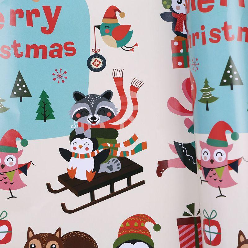 

6pcs Christmas Wrapping Paper Gift Present Bag Packing Snowflakes Santa Decor 2XPE