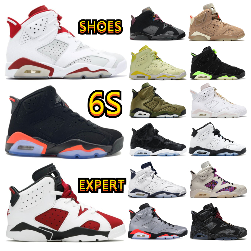 

2022 The latest 6 6s basketball shoes Mint Foam cactus university blue electric green Bordeaux paris Hare UNC Infrared White men women sports sneakers 35-46, Box