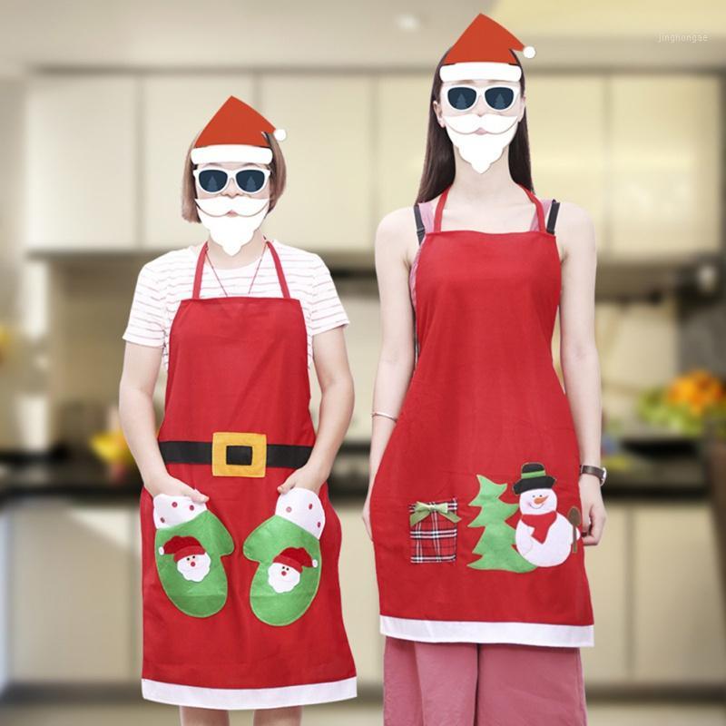 

Christmas Kitchen Apron Cute Snowman Pattern Apron For Household Cooking Accessory Christmas Party Cosplay Clothes Props N06 51