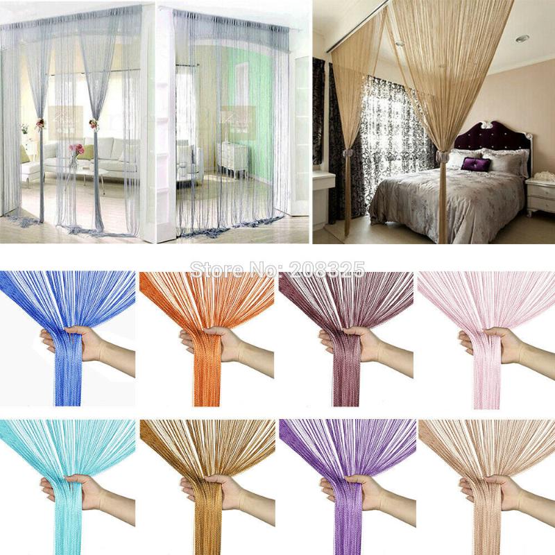 

ZENGIA 300x260cm&300x290cm Solid color Curtains Stripe Tassel Classic Line Curtain Window Blind Valance Room Divider Door Decor, White