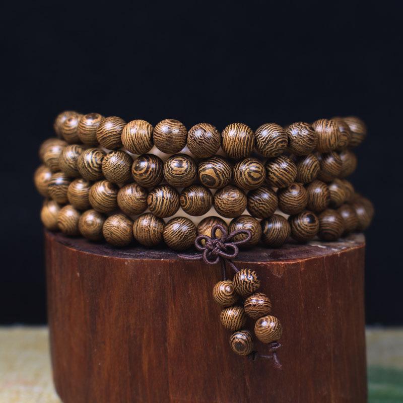 

Multilayer 108 Wood Beads Lotus OM Bracelet Tibetan Buddhist Mala Buddha Charm Rosary Bracelet Yoga Wooden For Women Men Jewelry
