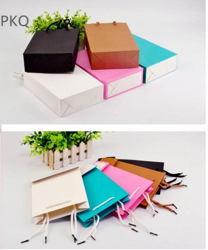 

Small Gift Bag White/Black/Pink Kraft Paper Bag for Packaging Jewelry Cardboard Paper Bags with string pink gift1