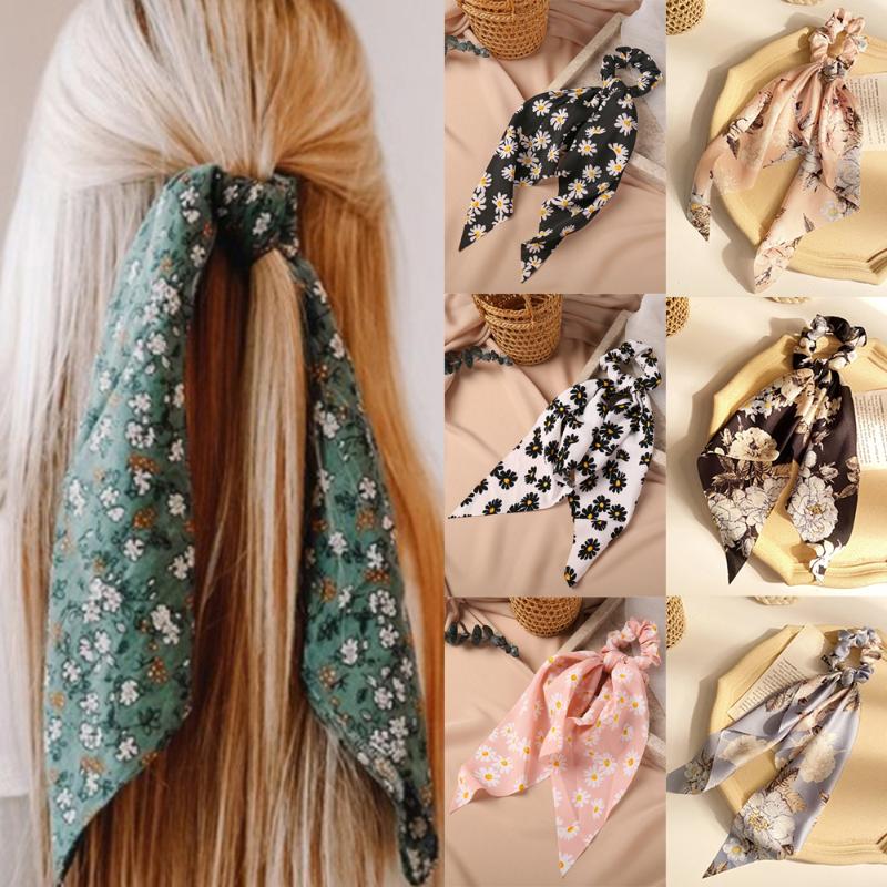 

Sweet Elastic Hair Band Girl Elastic Hair Band Fashion Floral Print Scrunchies Women Fashion Female Head