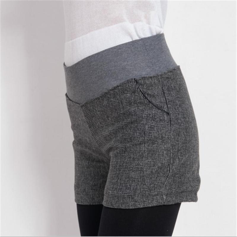 

VISNXGI New Casual Autumn Winter Women Shorts Pocket Female Slim Plus Size High Waist Wide Leg A-line Elastic Comfortable Bottom, D016 dark gray