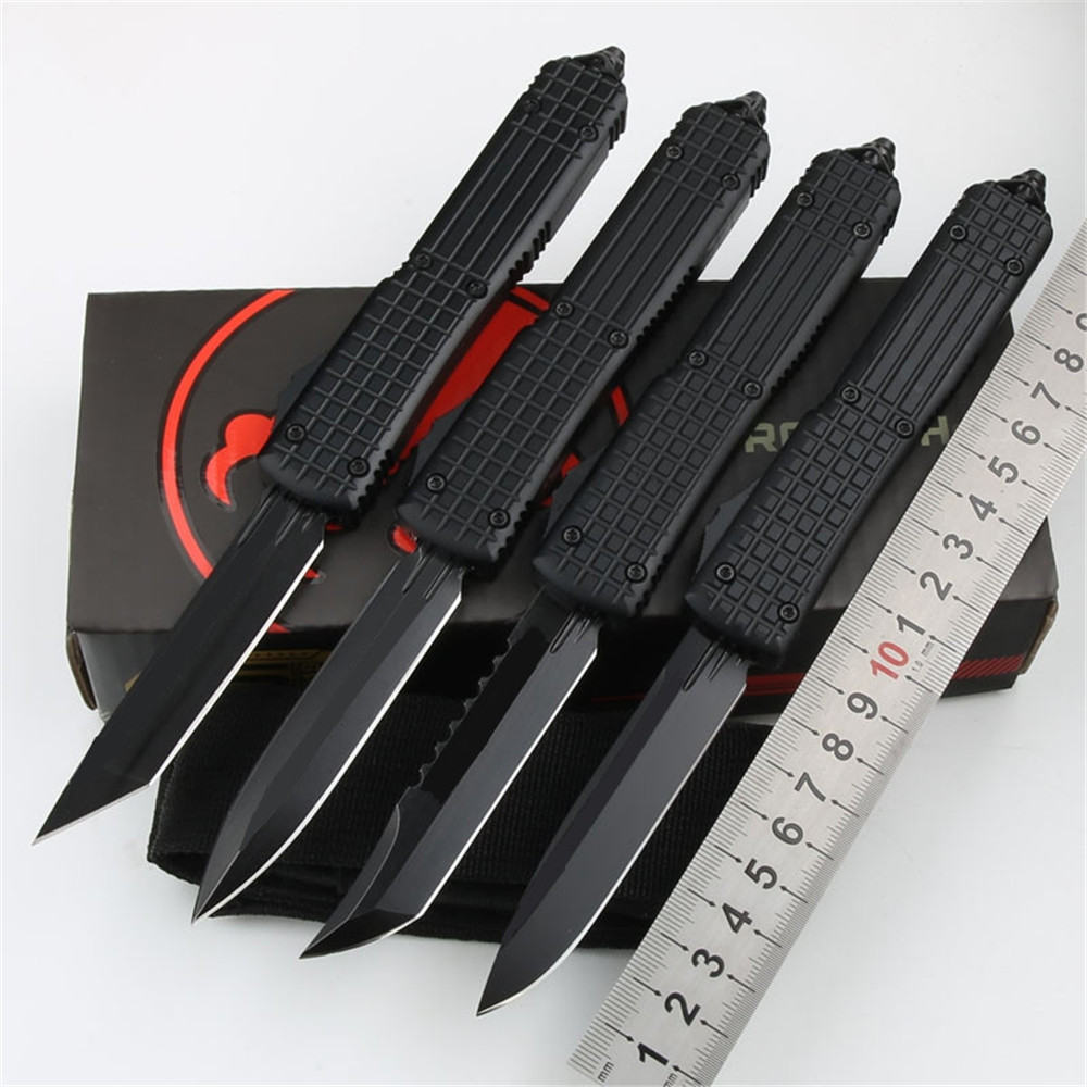 

Microtech outdoor black UT knife D2 blade Aluminum alloy handle stone wash surface automatic camping hunting edc knife