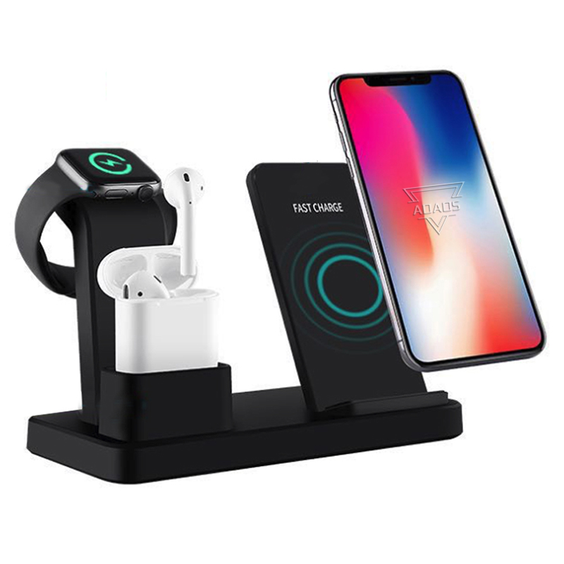 

Wireless Mobile Charger For Apple Watch Fast Charging Mobile Phone Headset 3 In 1 Mobile Wireless Charger