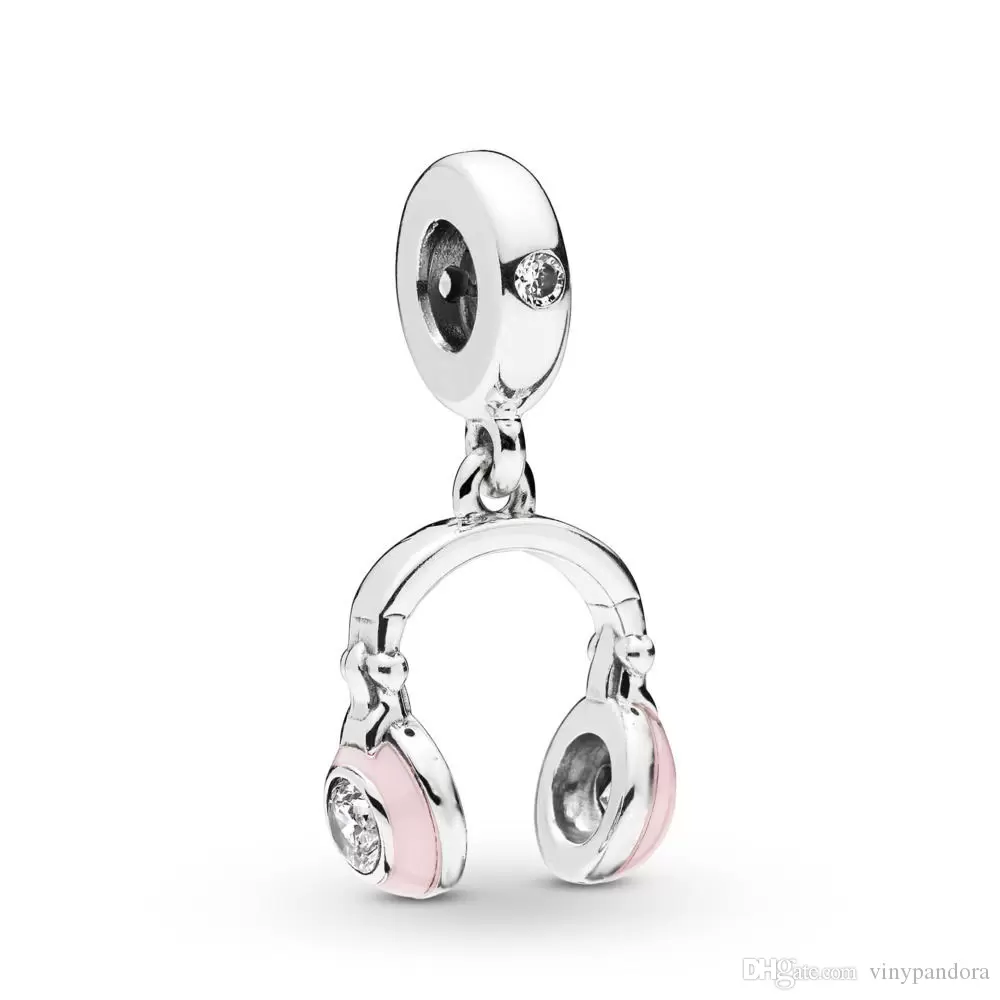 

2019 Spring 925 Sterling Silver Pink Headphones Pendant Charm Bead For European Pandora Jewelry Charm Bracelets, Black