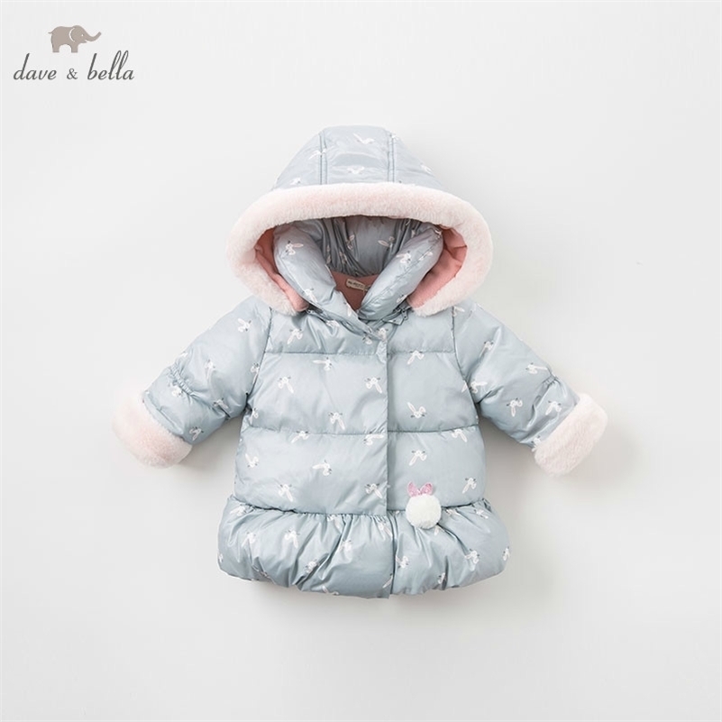 

DBM8186 dave bella baby girls jacket children long sleeve outerwear fashion rabbit coat 201102
