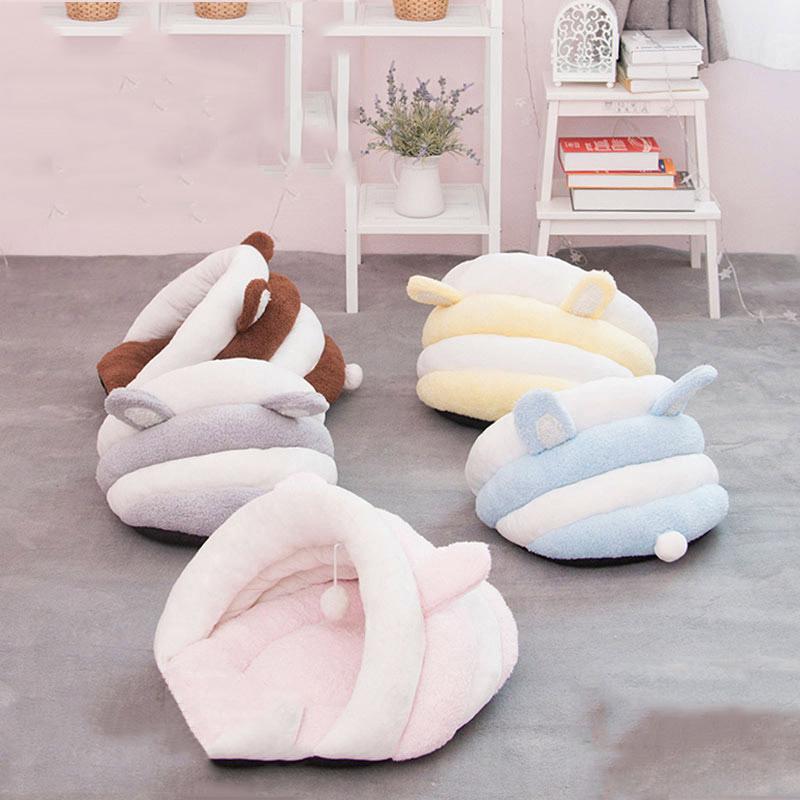 

Fleece Cat Litter House Bed Four Seasons Universal Bite Proof Closed Pet Supplies Cat House Small Dog Kennel Teddy Fall