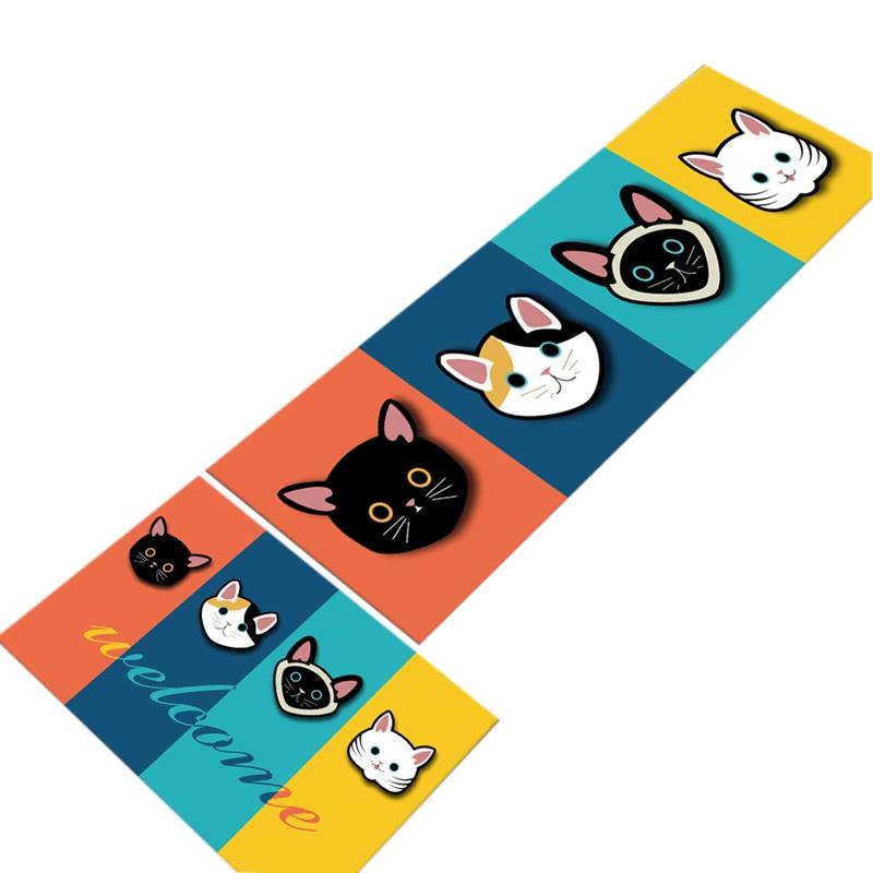

Cushion/Decorative Pillow 2 Pcs Cat Pattern Mats Bath Carpet Floor Mat Home Entrance Doormat Absorbent Bedroom Living Room Kitchen Rugs, Grey