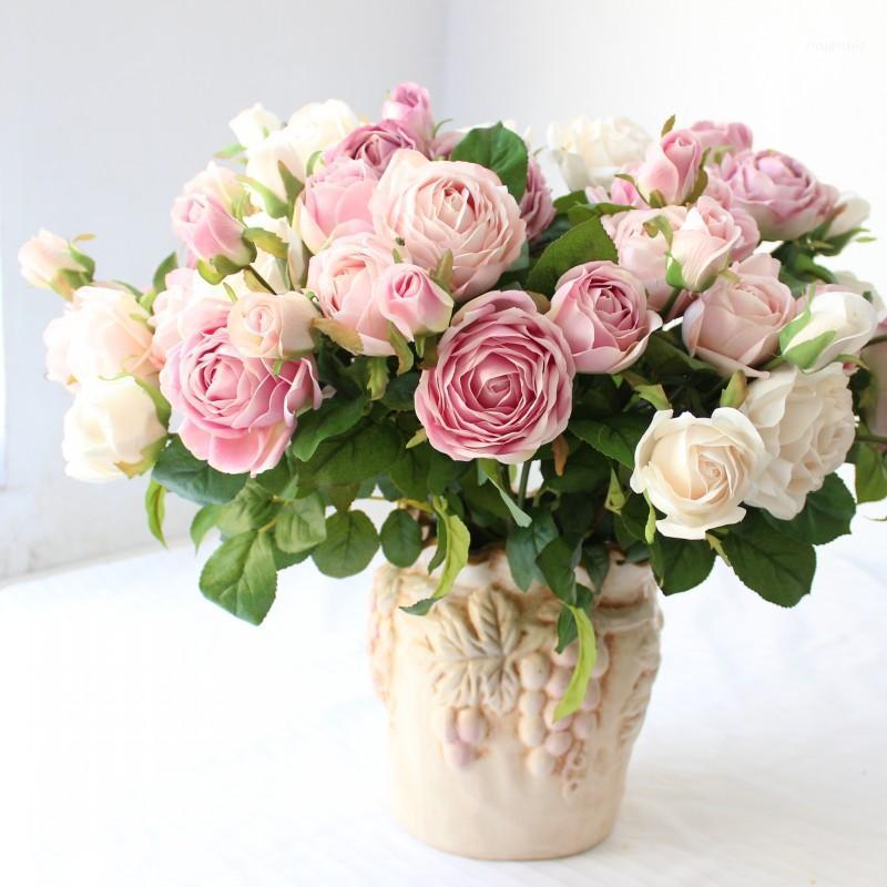 

Beautiful Rose Spray Colourful High Quality Artificial Silk Flower for Wedding Party Decoration 3 Heads Per Stem1, Pink