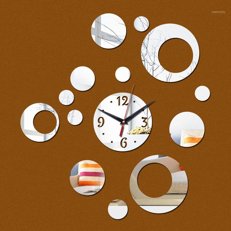 

promotion new arrival wall acrylic clock ring modern design luxury mirror 3d crystal watches living room1