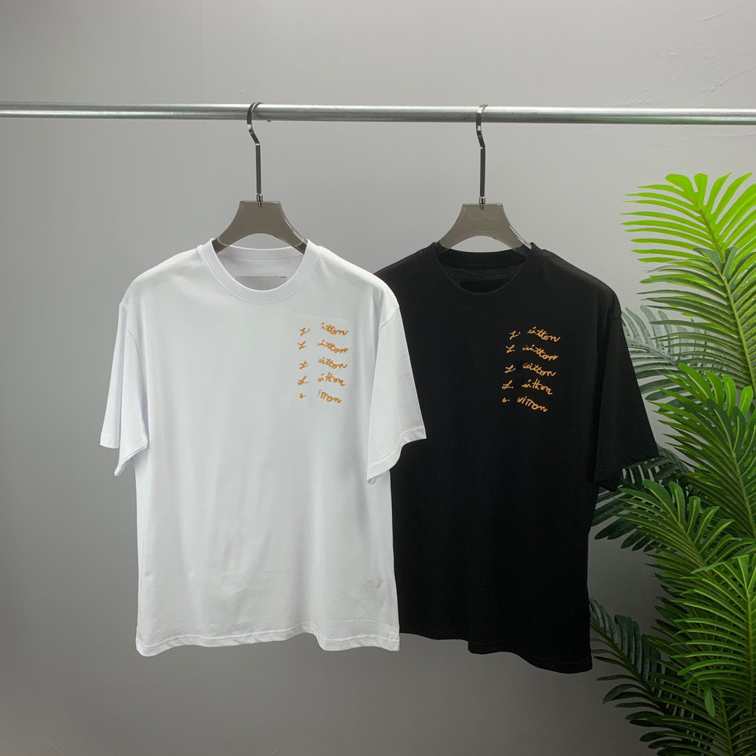 

22SS Designer Letter Printed T Shirts Tee Sweatshirt Fashion High Street Short Sleeves Summer Casual T-Shirt Breathable Men Women Crew Neck Tees Dresses for Wome 9-022, Black