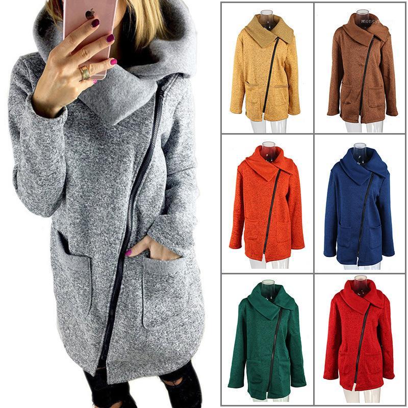 

New Fashion Autumn Winter Coat Long Sleeve Turn Down Collar Pocket Solid Outerwear Womens Jackets Ladies Casual Clothes 20191, Purple