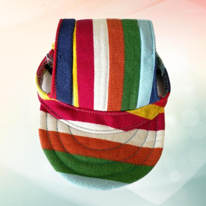 

Dog Sports Hat Pet Canvas Hat Baseball Cap Visor with Ear Holes for Small Dog Size S (Stripe)1, As shown