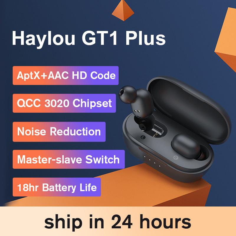 

Haylou GT1 Plus APTX 3D Real Sound Wireless Headphones, Touch Countrl DSP Noise Cancelling Bluetooth Earphones QCC 3020 Chip