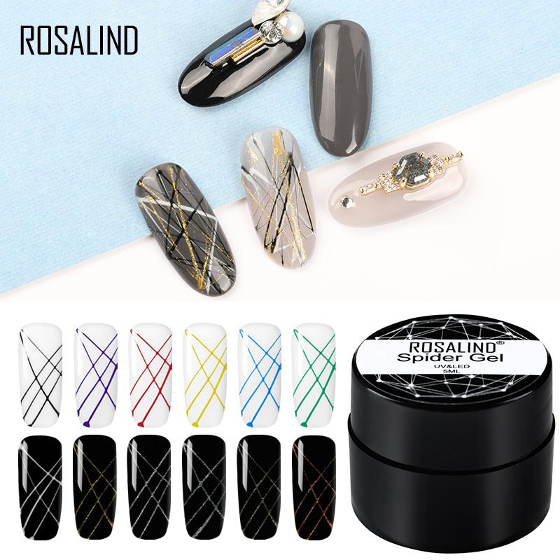 

ROSALIND 5ml Spider Gel nail polish DIY Nail Design Point To Line Drawing Painting Decoration Pulling Silk Spider Gel Lacquer, Rabase