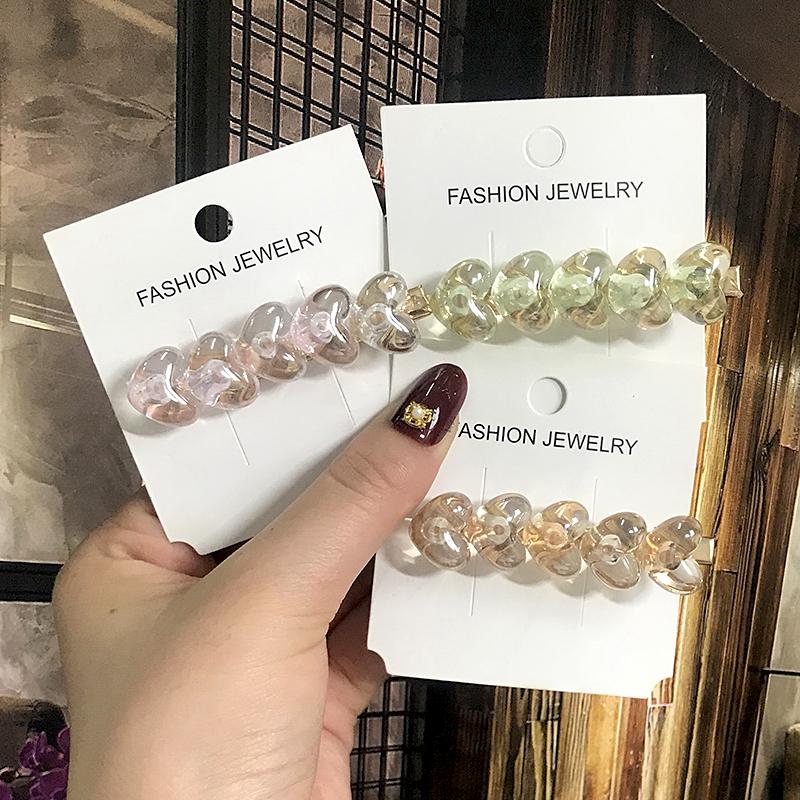 

New Fashion Hairpin Side Clip Girl Hair Jewelry Trendy Geometric Star Heart-shaped Hair Clip Crystal Barrettes Accessories